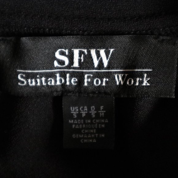 Black Suitable For Work Mock Neck Dress Shirt - Picture 6 of 7